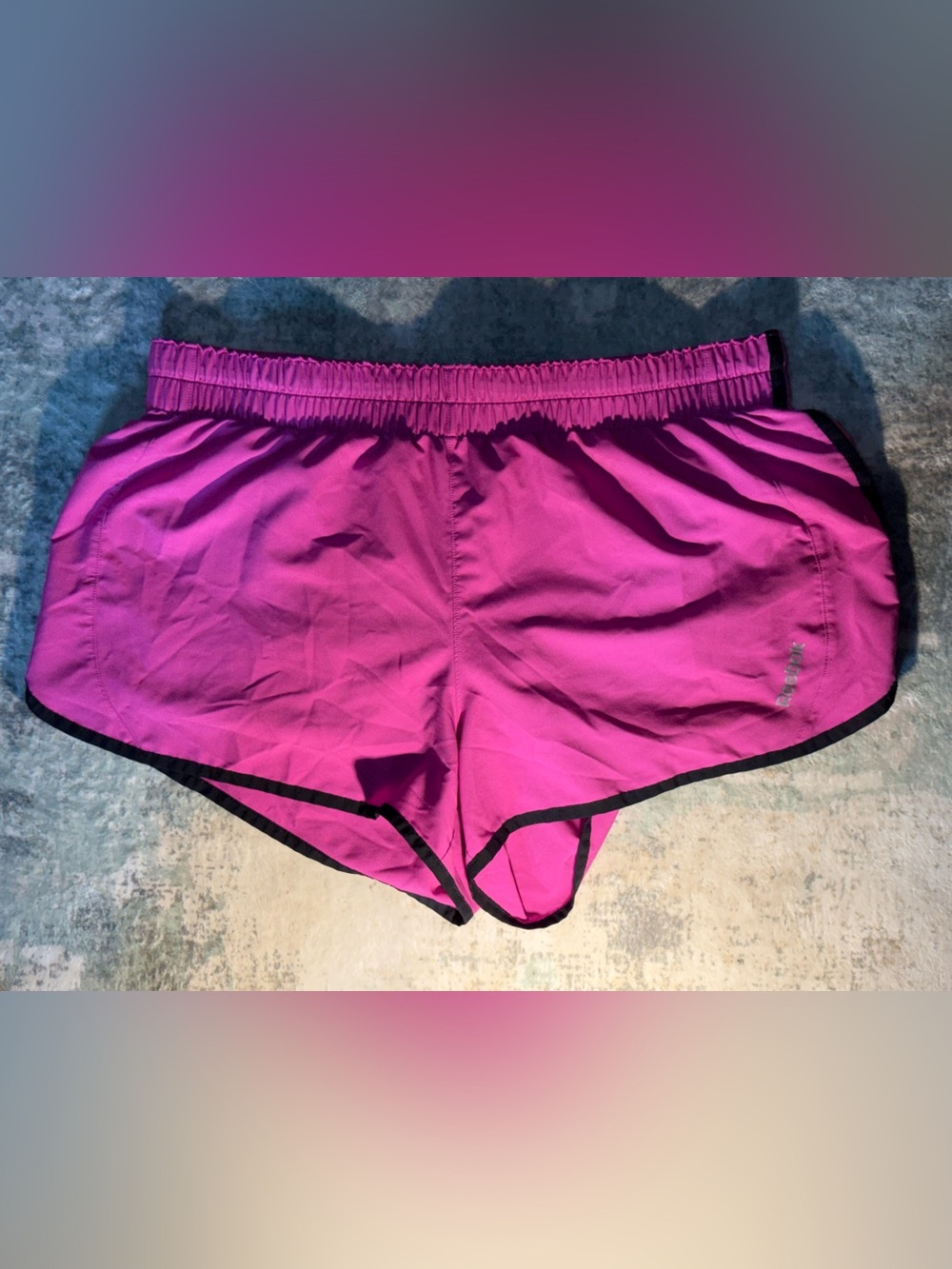 Reebok Speedwick Womens L Pink Running Shorts Built In Brief Liner Dolphin Hem